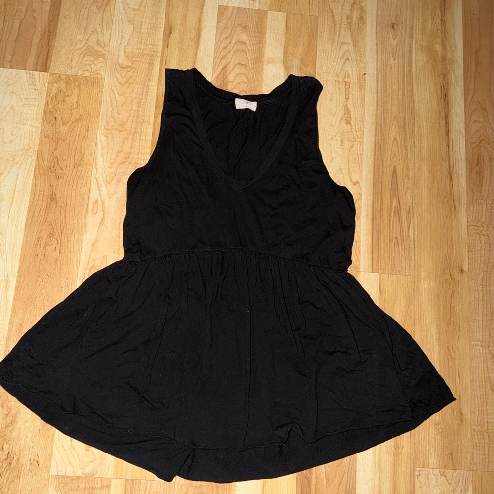 T.la Black Sleeveless Peplum Top medium ruffle